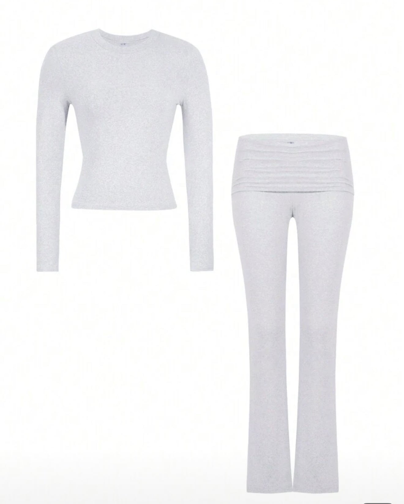 Women's Two Pieces, Long-sleeved T-shirt Fitted Long Pants Set.