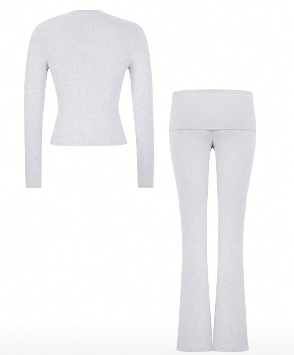 Women's Two Pieces, Long-sleeved T-shirt Fitted Long Pants Set.