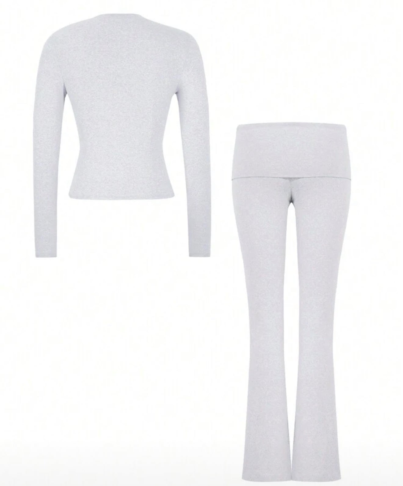 Women's Two Pieces, Long-sleeved T-shirt Fitted Long Pants Set.
